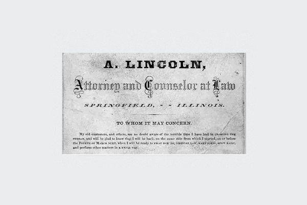 Lincoln vizitinė kortelė